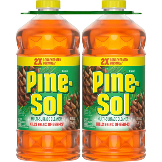 Pine-Sol Multi-Surface Cleaner, 2X Concentrated, Original, 60 fl oz, 2 ct