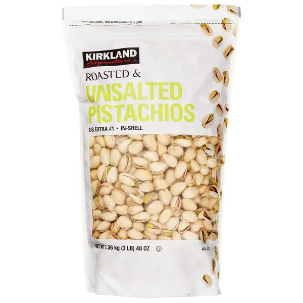 Kirkland Signature Roasted Unsalted In-Shell Pistachios, 3 lb