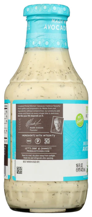 Primal Kitchen Ranch Dressing Made with Avocado Oil, 16 oz