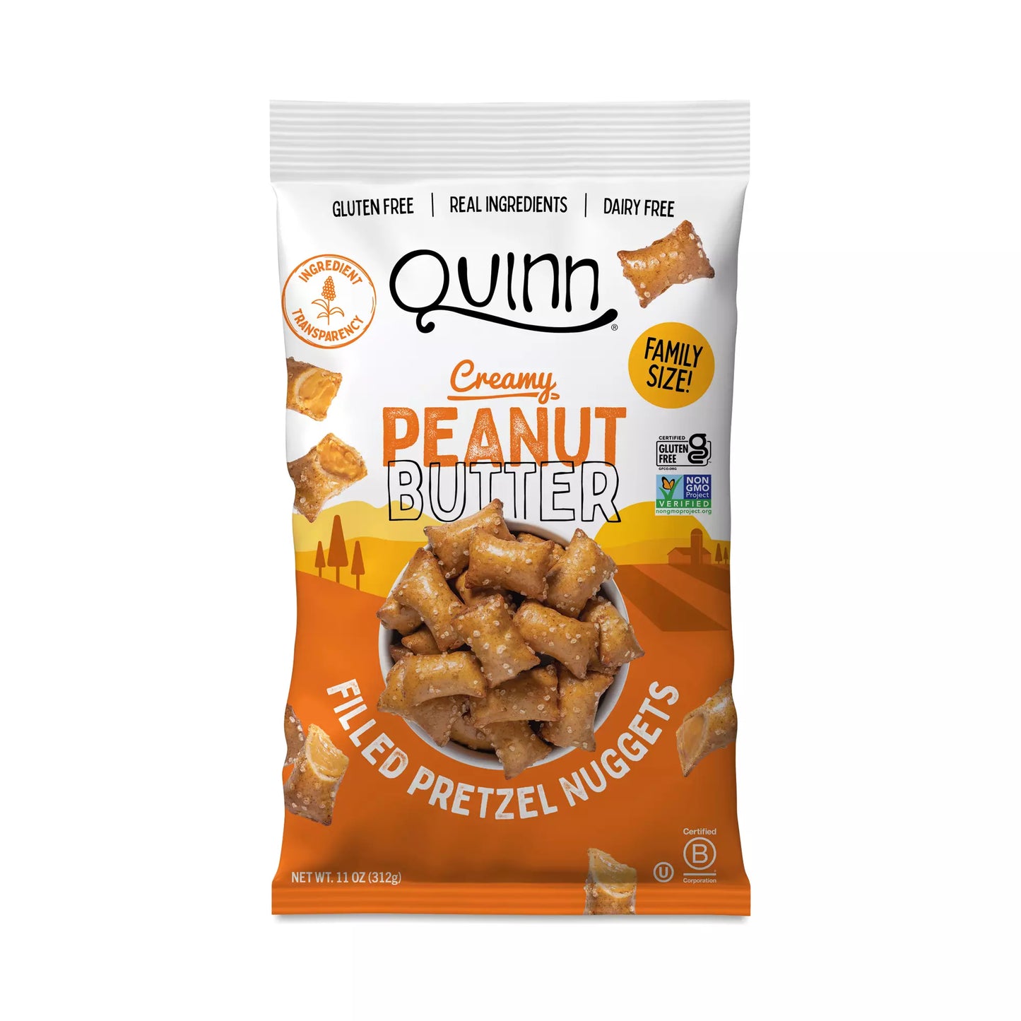 Quinn Creamy Peanut Butter Filled Pretzel Nuggets, 11 oz