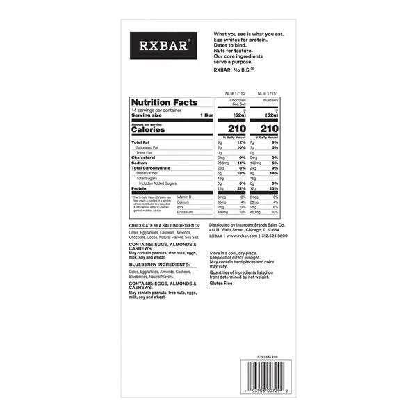 RXBAR Protein Bars, Variety Pack, 14 Count