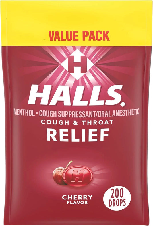 Halls Cough & Throat Relief Cherry Flavor 200 Drops