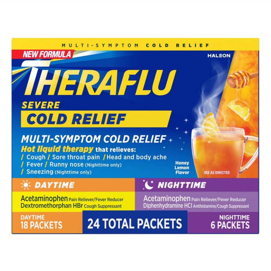 Theraflu MultiSymptom Severe Cold Relief Medicine/Nighttime Severe Cold and Cough Relief, 24 ct.