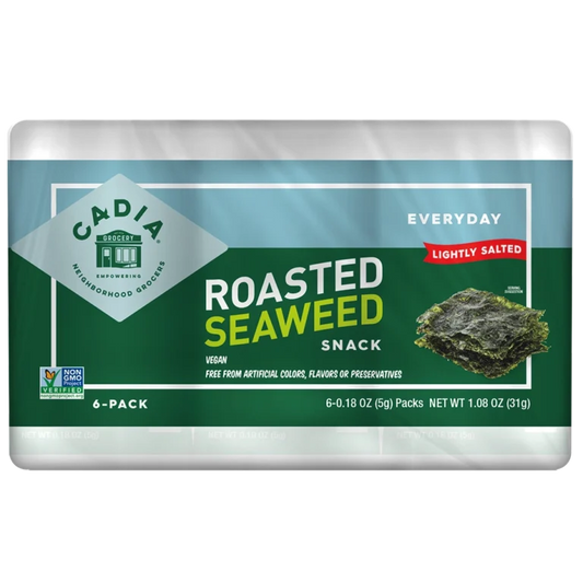 Cadia Roasted Seaweed Snack Six Pack, 1.08 oz