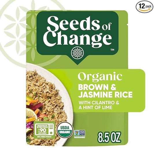 Seeds of Change Organic Brown Jasmine Rice with Cilantro and a Hint of Lime, 8.5 oz