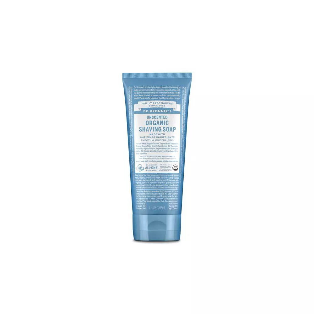 Dr. Bronner's Shave Soap Unscented, 7 fl oz