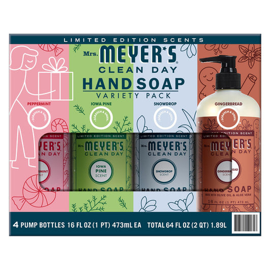 Mrs Meyer's Holiday Hand Soap 4 Count 16 oz