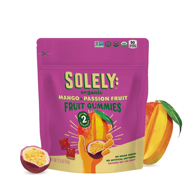 Solely Organic Mango & Passion Fruit Fruit Gummies, 2.5 oz