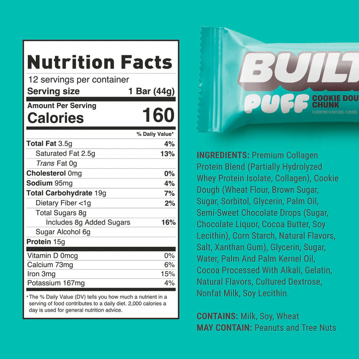 Built Cookie Dough Chunk Puff Bar, 1.55 oz