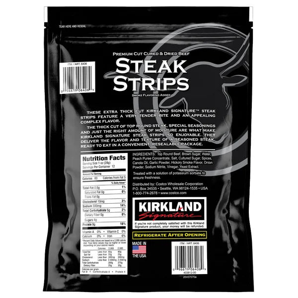 Kirkland Signature Premium Extra Thick Steak Strips, 12 oz