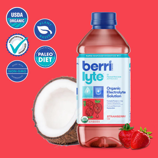 Berrilyte Organic Electrolyte Solution Strawberry, 33.8 oz