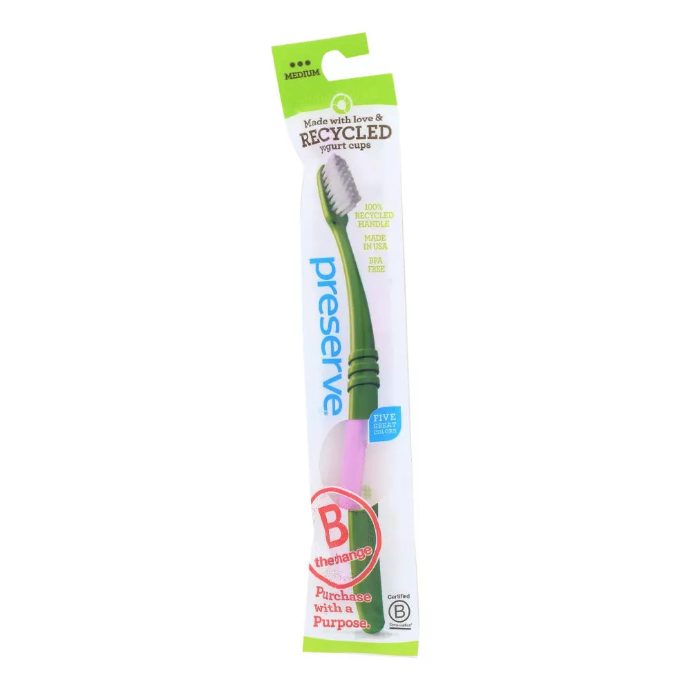 Preserve Medium Bristle Toothbrush Pink, 1 ct