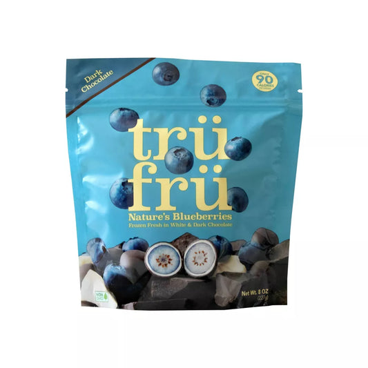 Tru Fru Frozen Whole Blueberries Immersed White & Dark Chocolate, 8 oz