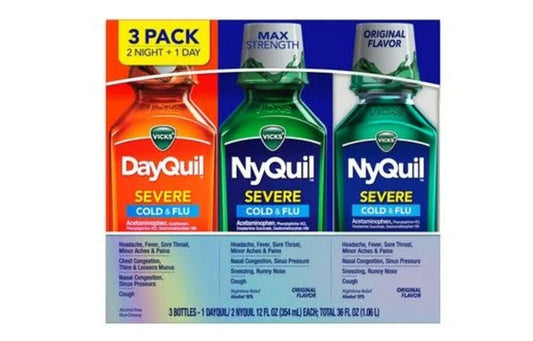 Vicks DayQuil and NyQuil Severe Cold Value Pack Original Flavor, 3 Count