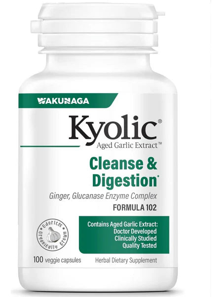 Kyolic Aged Garlic Extract Cleanse & Digestion Formula 102, 100 Count