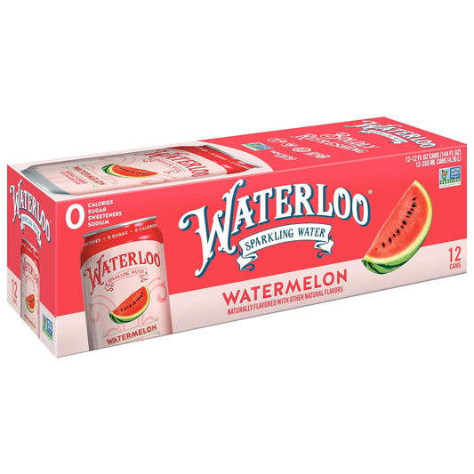 Waterloo Watermelon Sparkling Water, 12 Count