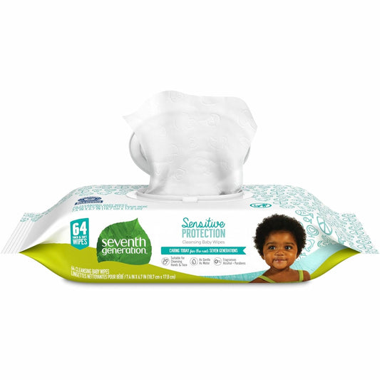 Seventh Generation Free & Clear Baby Wipes, 64 Count