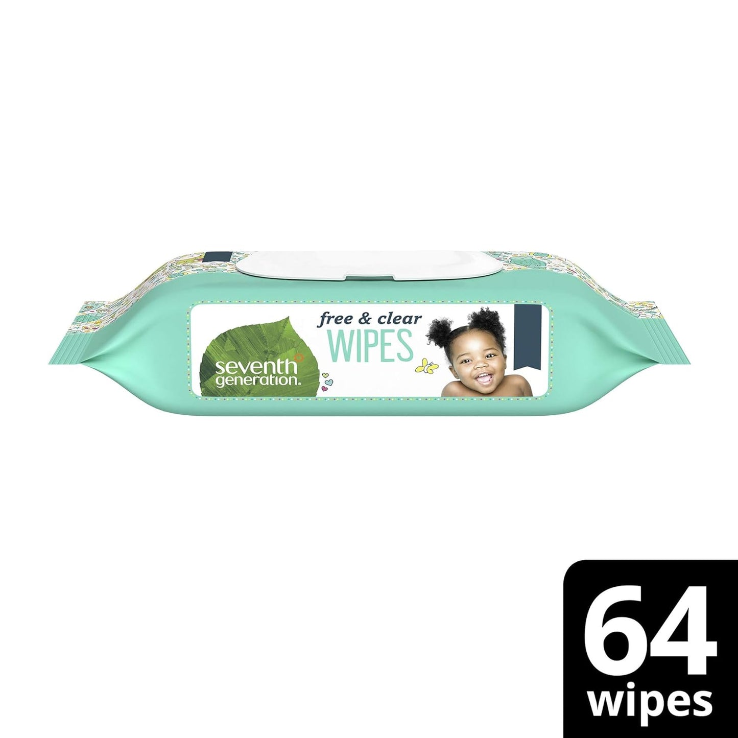 Seventh Generation Free & Clear Baby Wipes, 64 Count