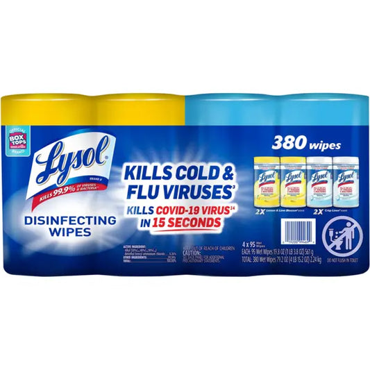 Lysol Disinfecting Wipes, Variety Pack, 380 Wipes